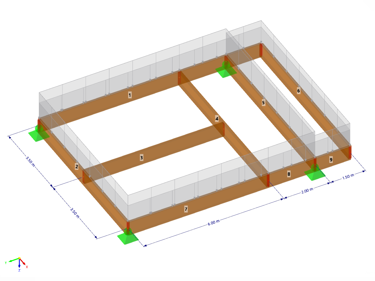 Modelo de una plataforma de madera