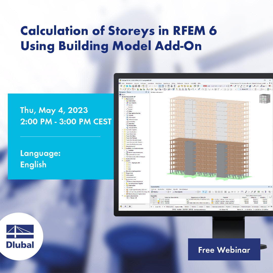 Cálculo de estructuras por plantas en RFEM 6 utilizando el complemento de Modelo de edificio