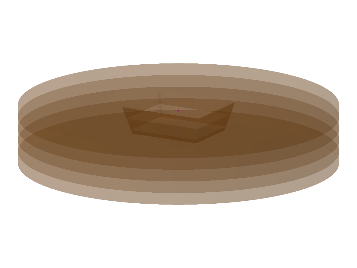 Modelo 003980 | FUP007 | Macizo de suelo circular con cimentación rectangular