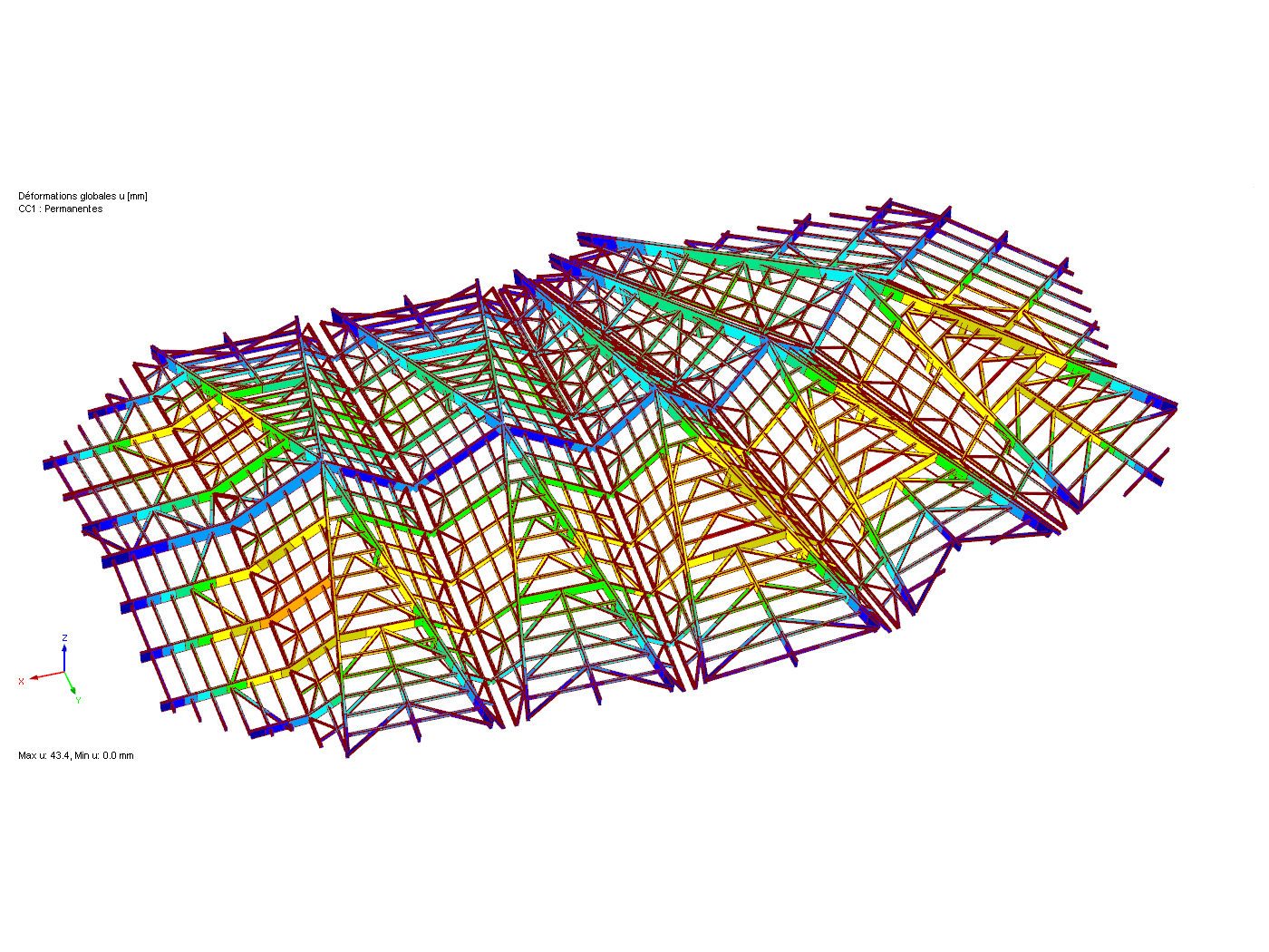 Deformaciones bajo carga de viento en RFEM 5