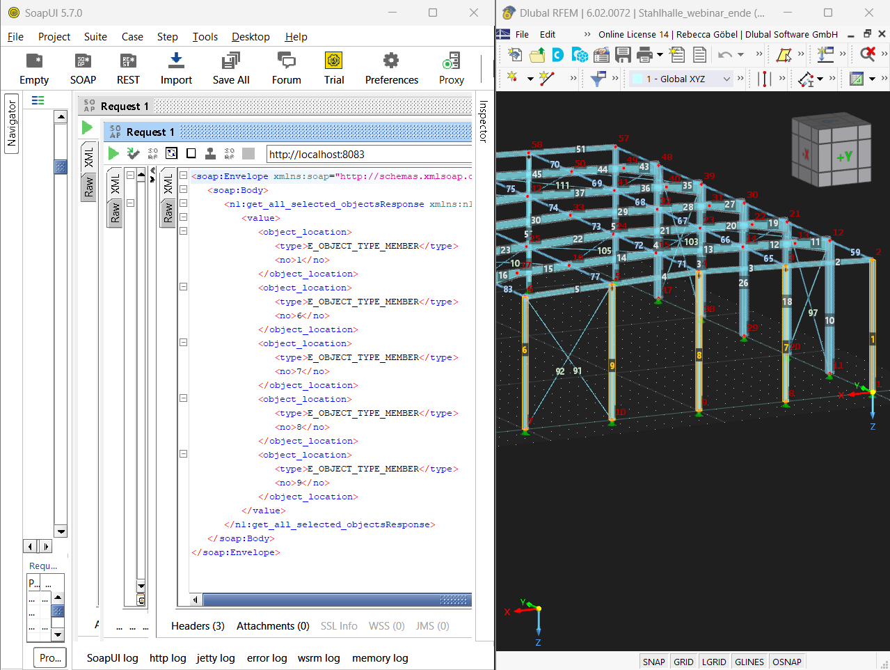 get_all_selected_objects – Respuesta de SoapUI