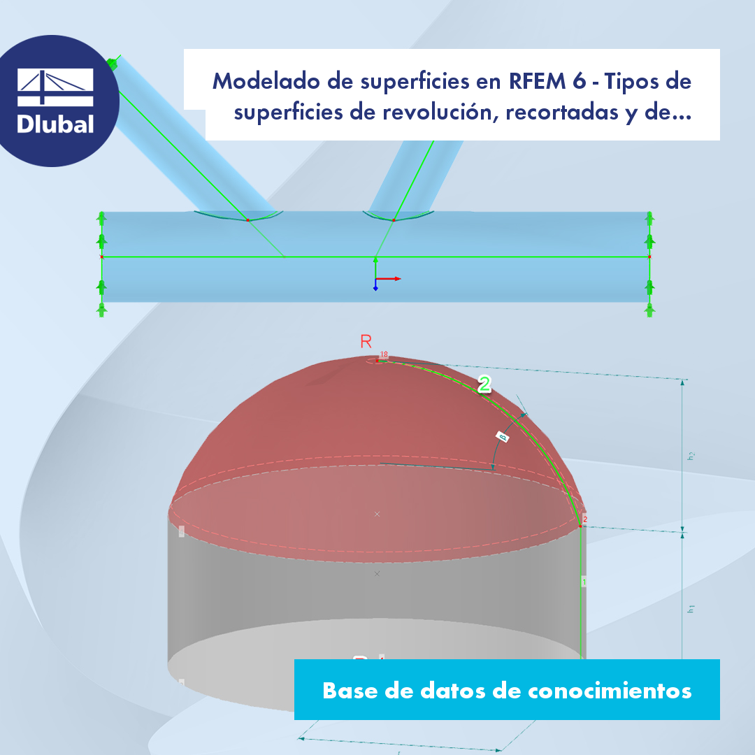 Modelado de superficies en RFEM 6 - Tipos de superficies de revolución, recortadas y de transmisión de cargas