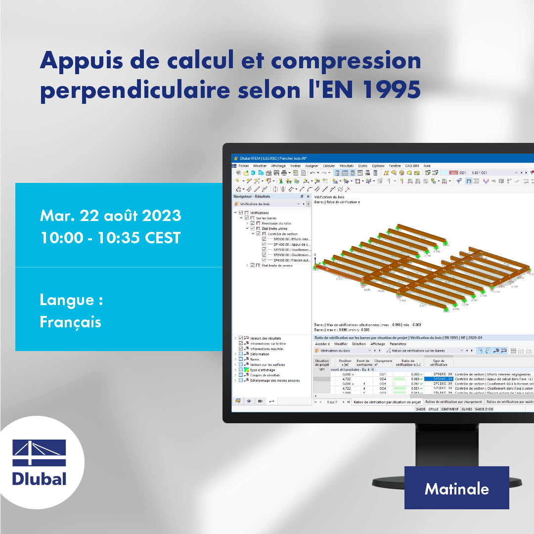 Apoyos de cálculo y compresión perpendicular según EN 1995