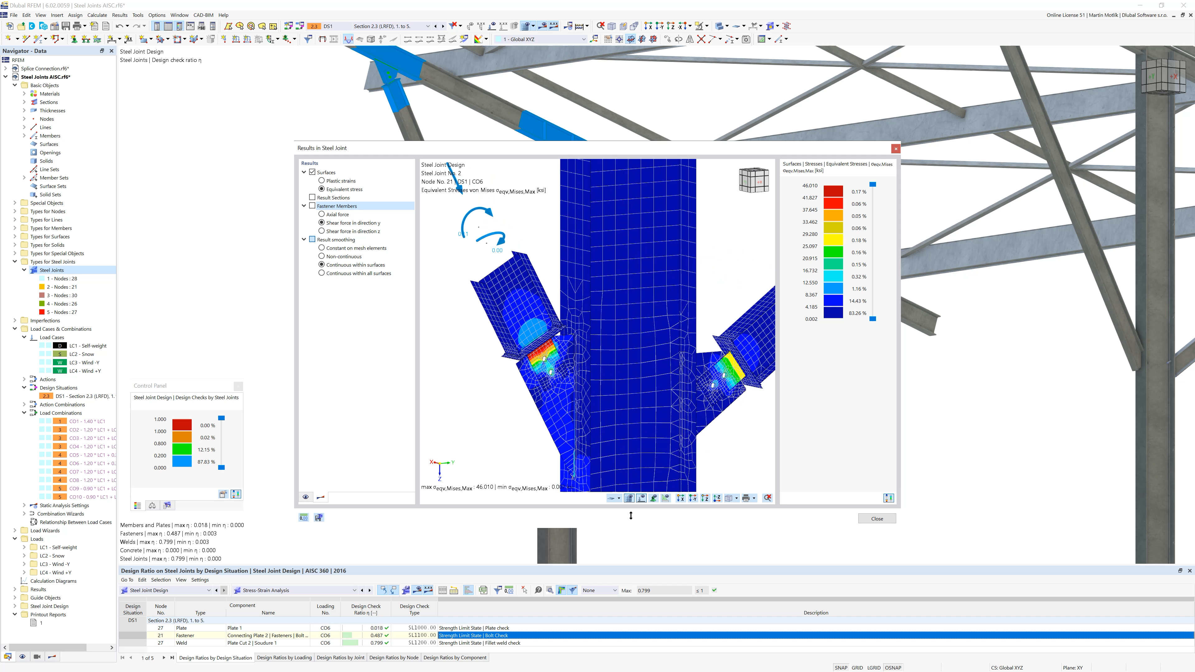 Uniones de acero para RFEM 6 | Resultados