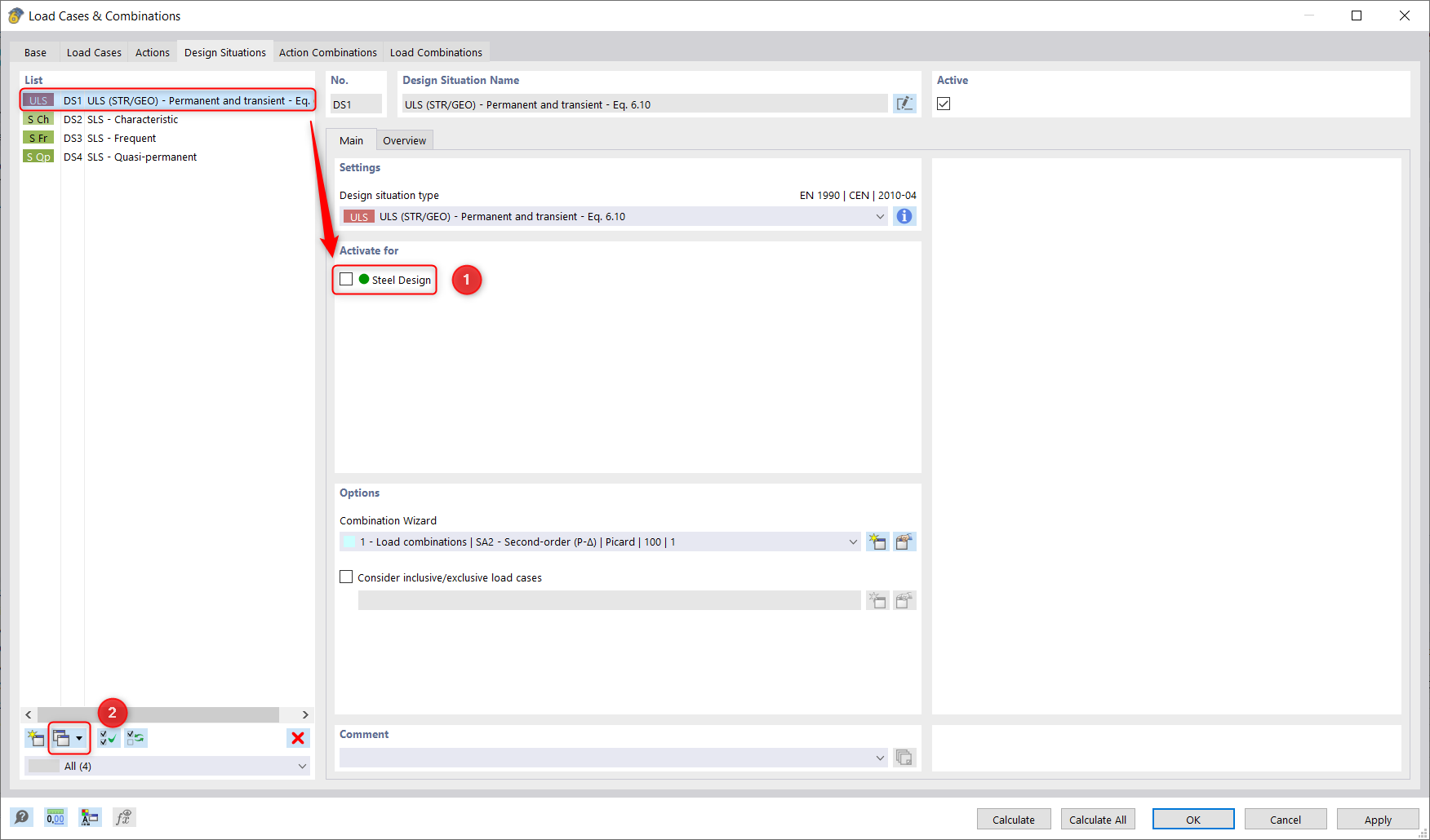 Pregunta frecuente 005407 | ¿Cómo puedo calcular un elemento solo para las combinaciones de carga seleccionadas en RFEM 6?