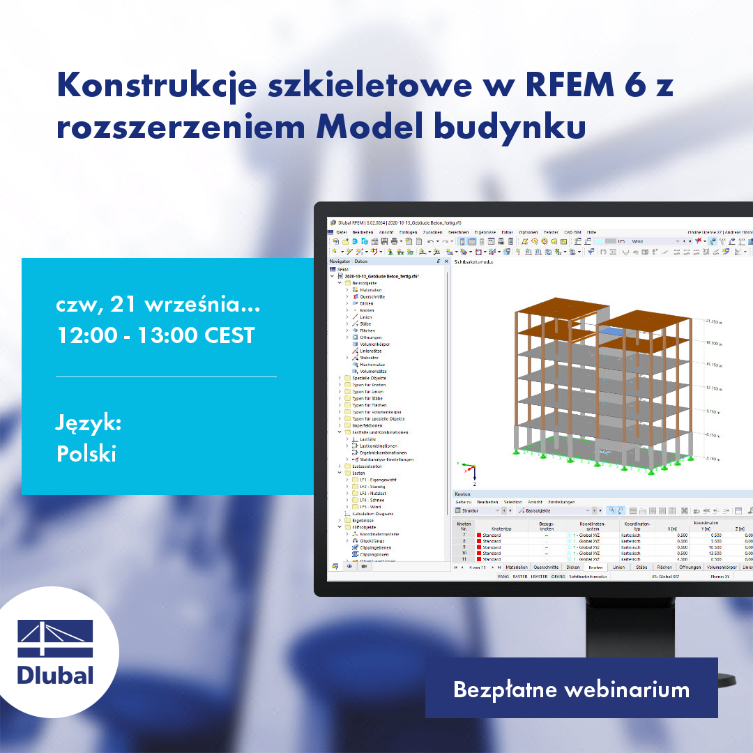 Estructuras de pórtico en RFEM 6 con la extensión Modelo de edificio