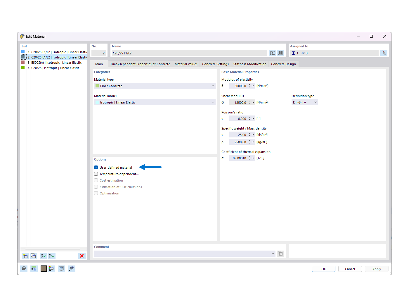 Pregunta frecuente 005388 | ¿Cómo puedo activar el cálculo con hormigón armado con fibras de acero en el complemento Cálculo de hormigón para RFEM 6?