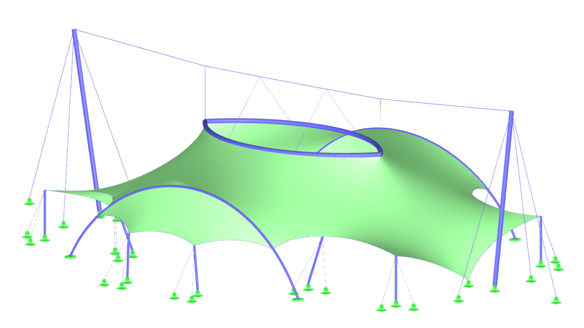 Estructura de membranas en RFEM 6