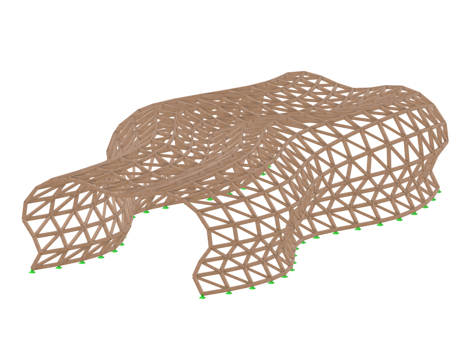 Modelo 004295 | Estructura de enrejado de madera | Diseño curvo