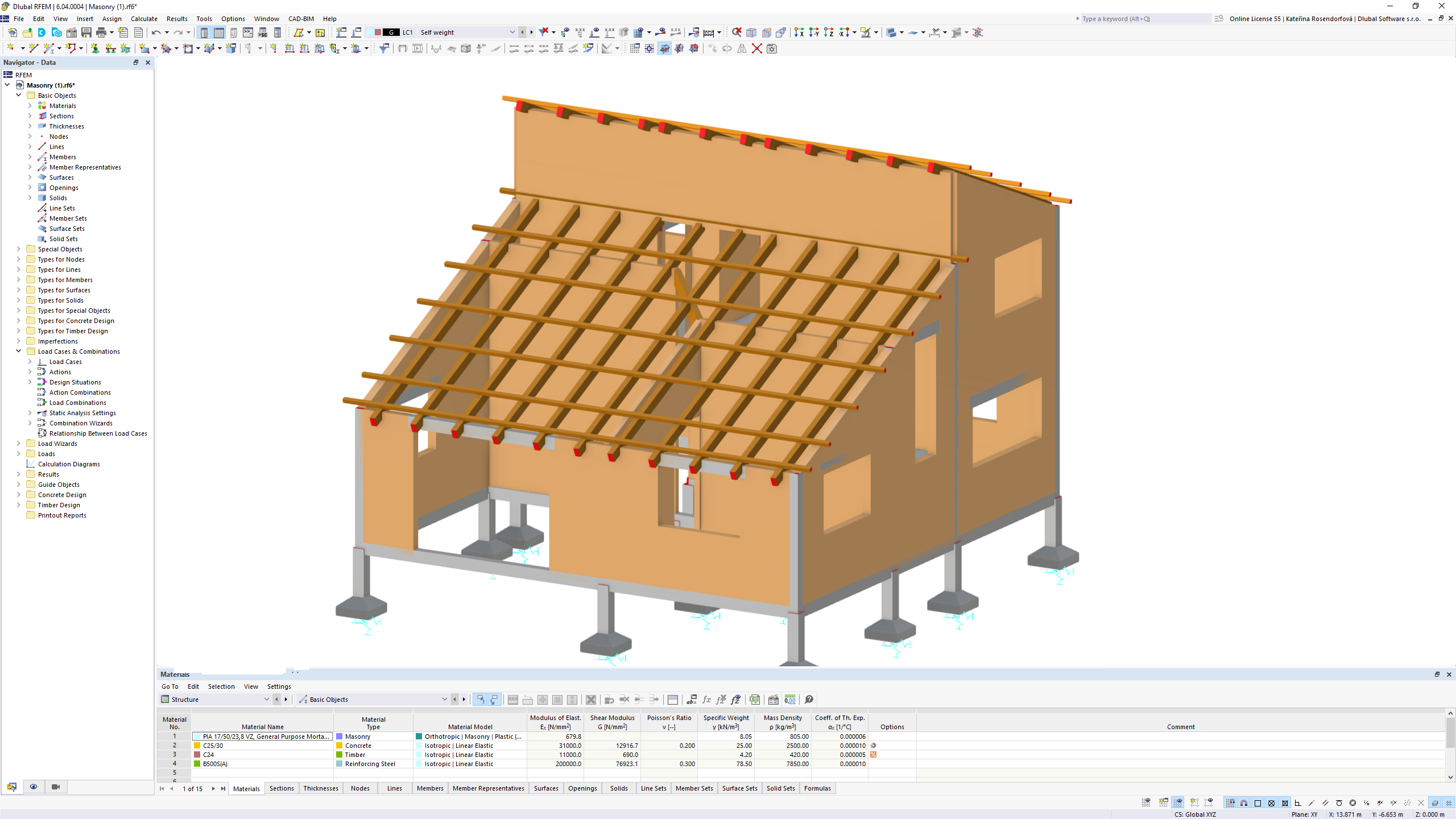 Pancarta C | Cálculo de estructuras de fábrica en RFEM 6