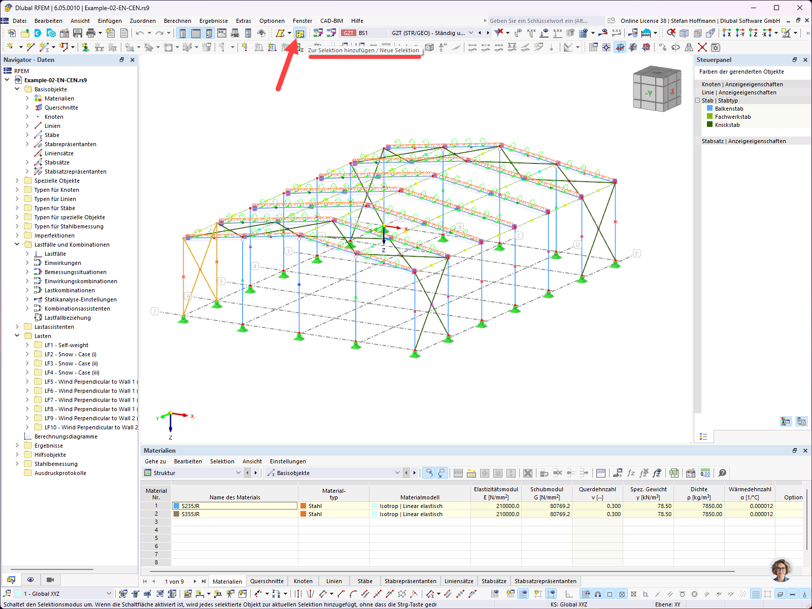 Pregunta frecuente 005469 | Kann ich in RFEM 6 / RSTAB 9 einstellen, dass ein Klick in den Arbeitsbereich alle selektierten Elemente deaktiviert?