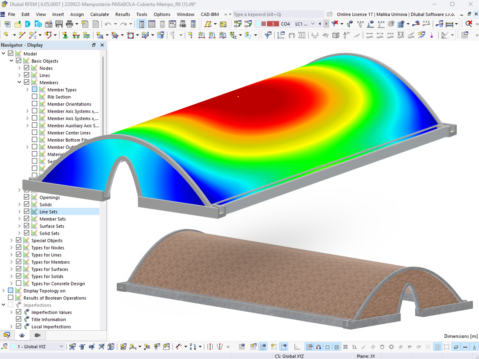 Pancarta D | Cálculo de estructuras de fábrica en RFEM 6