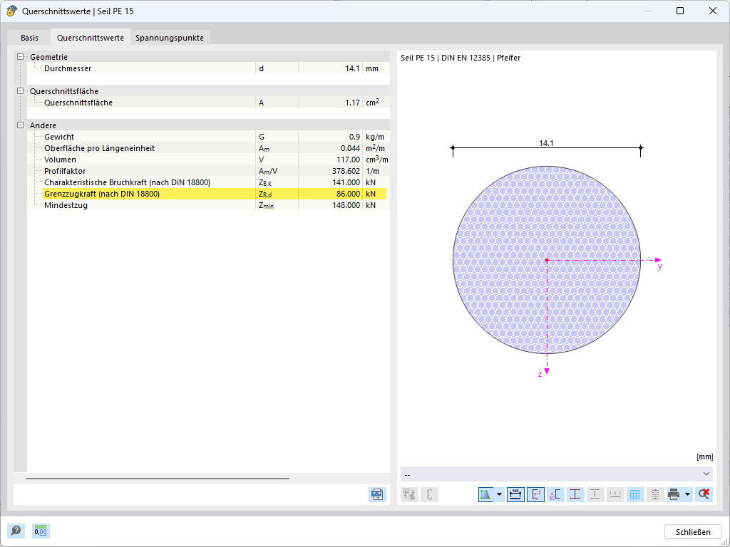 KB 001880 | Dimensionamiento de estructuras de cuerdas en RFEM 6 y RSTAB 9