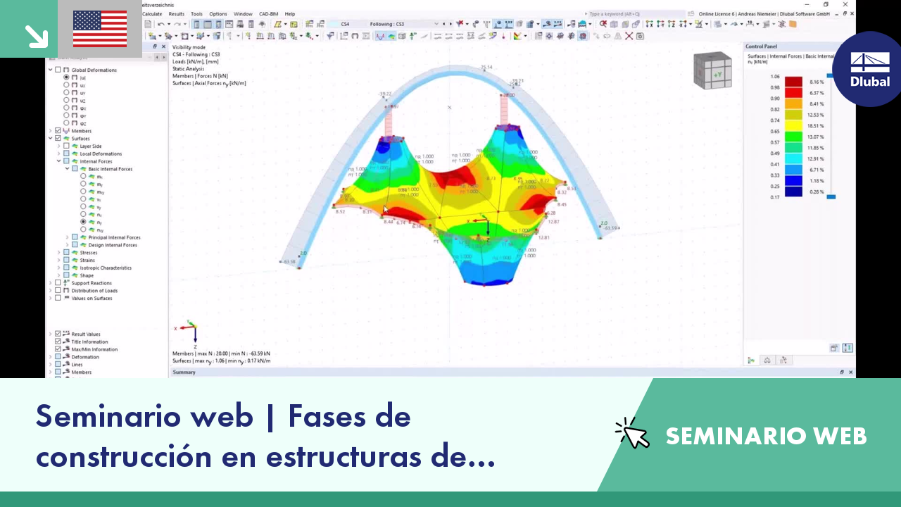 Seminario web | Fases de construcción en estructuras de membrana con RFEM 6