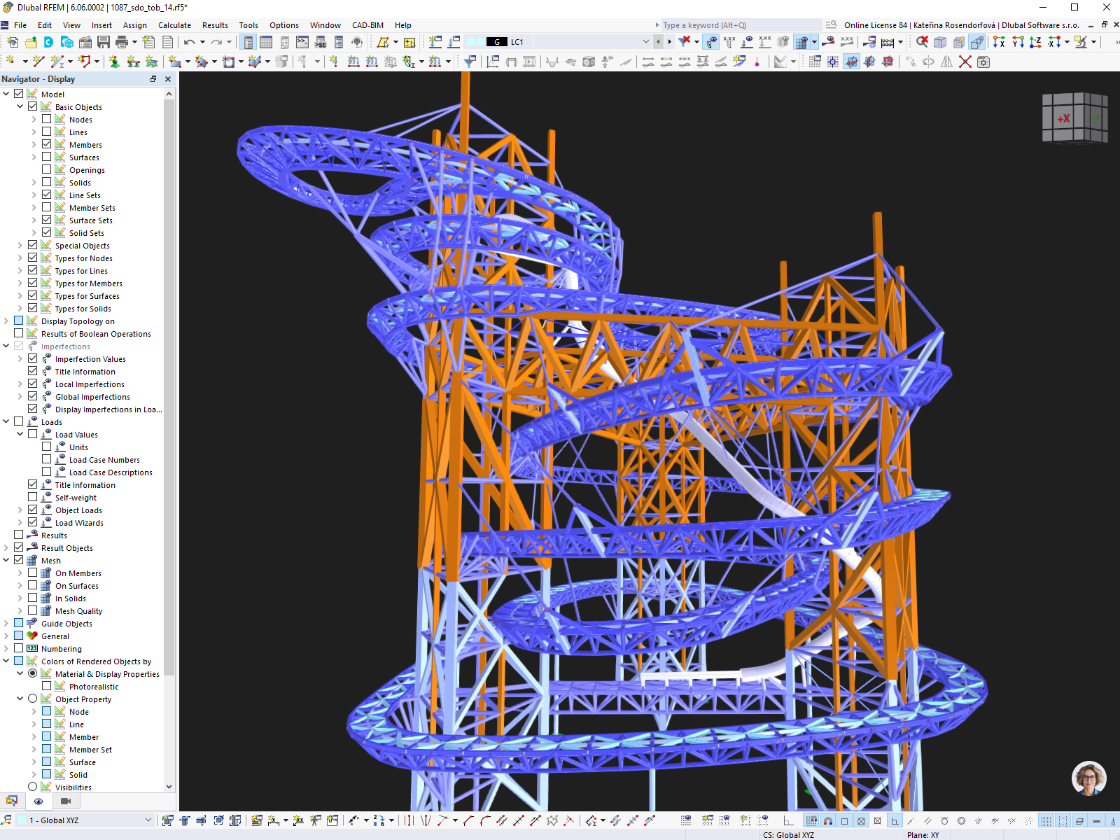 Modelo de RFEM de Sky Walk, República Checa