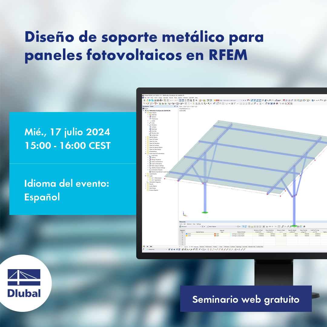 Diseño de soporte metálico para paneles fotovoltaicos en RFEM