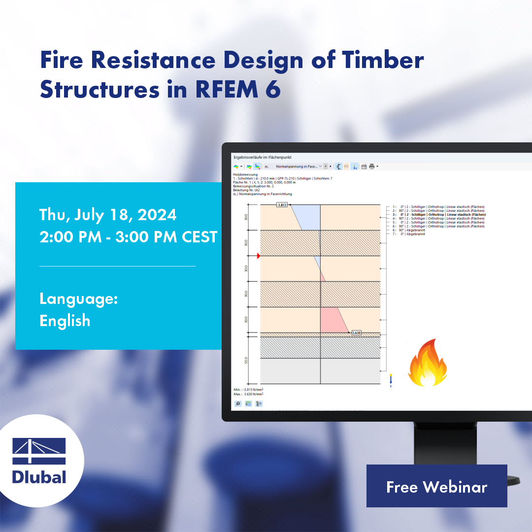 Cálculo de la resistencia al fuego de estructuras de madera en RFEM 6