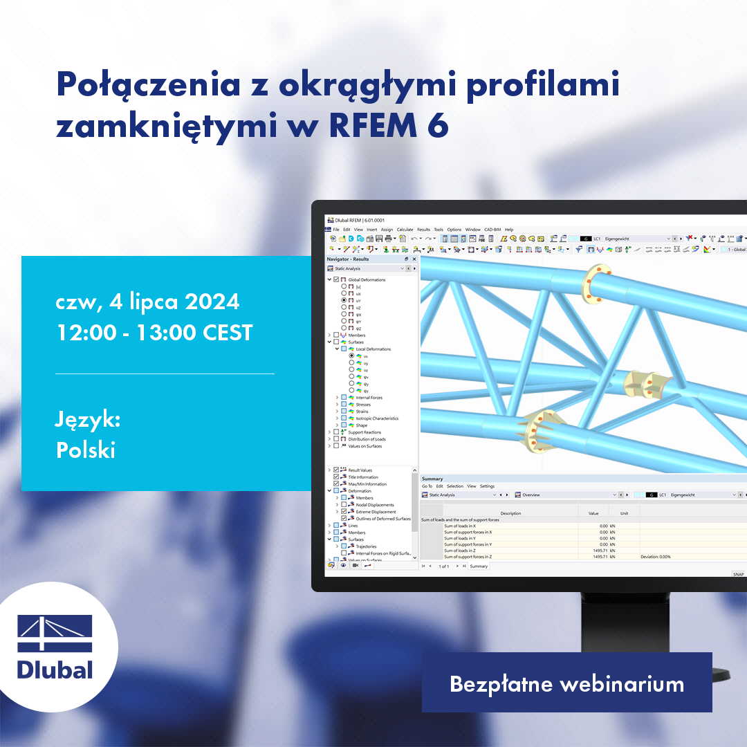 Uniones con perfiles de secciones circulares huecas en RFEM 6