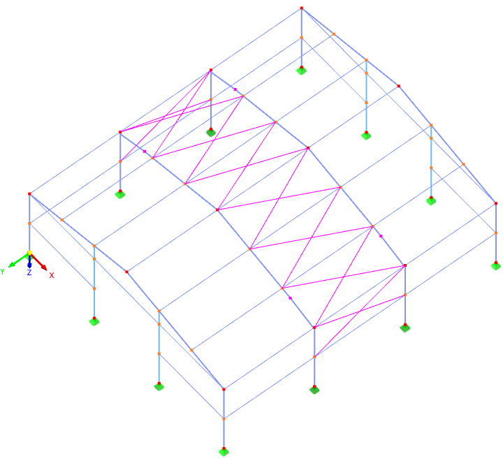 Arriostramiento con barras diagonales en celdas
