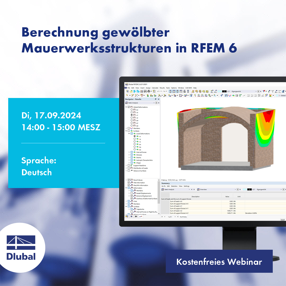 Cálculo de estructuras de fábrica curvas en RFEM 6