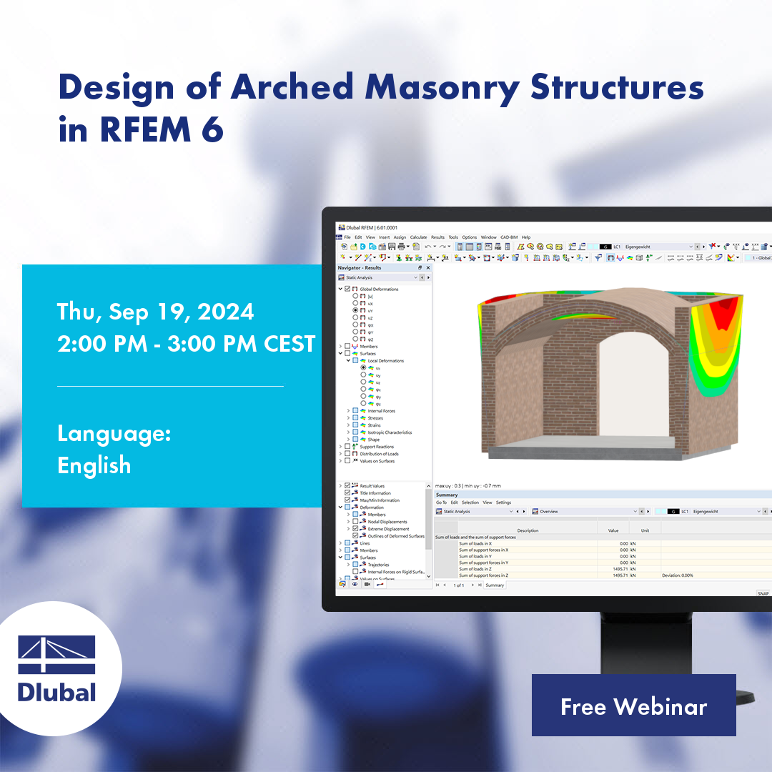 Cálculo de estructuras de mampostería en arco en RFEM 6