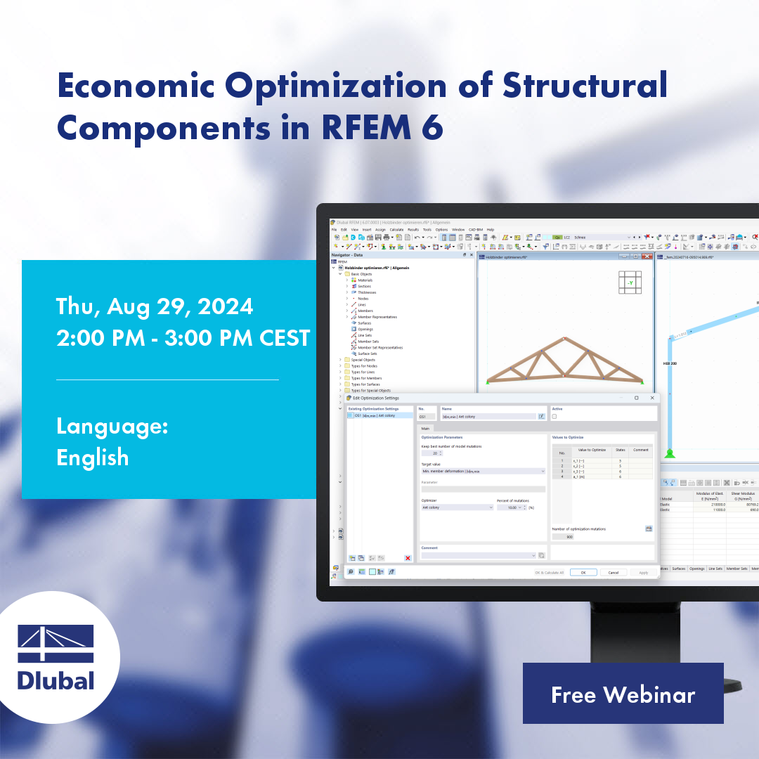 Optimización económica de componentes estructurales en RFEM 6