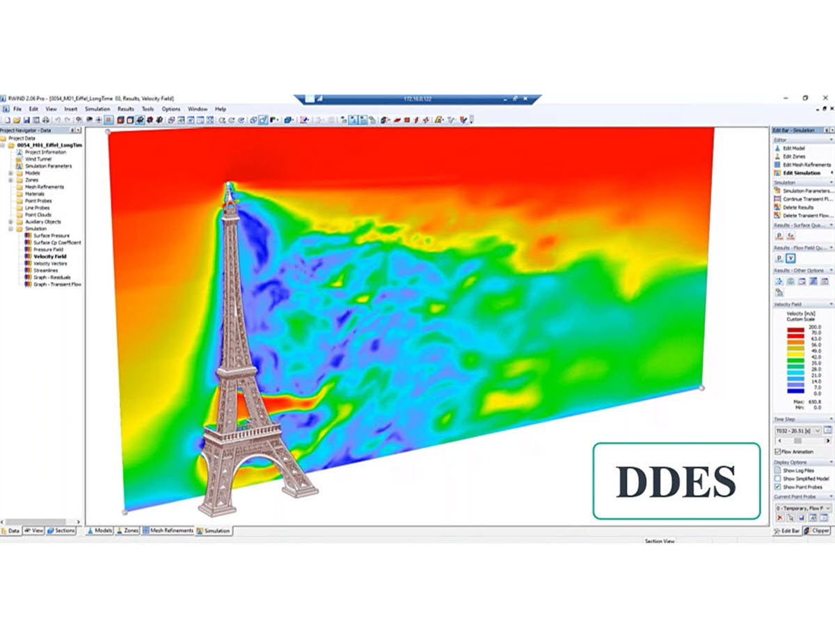 Imagen 2: Modelo de turbulencia DDES en RWIND