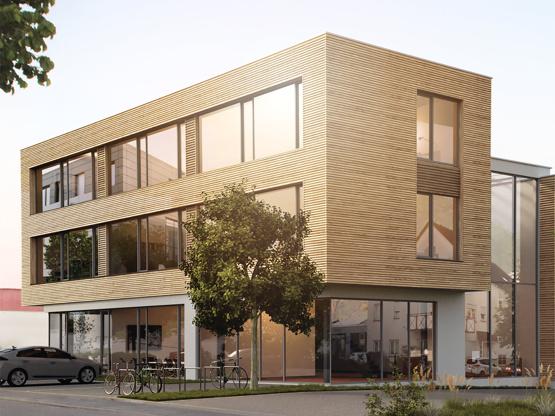 Edificio de oficinas de uso municipal en Kirchheim unter Teck, Alemania (renderizado) | © MEDYA 4D GmbH