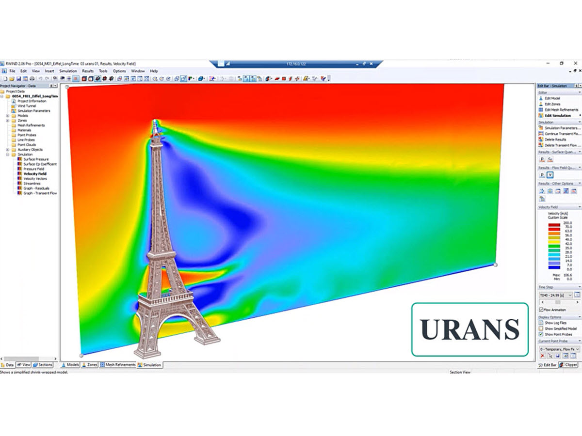 Imagen 1: Modelo de turbulencia de URANS en RWIND