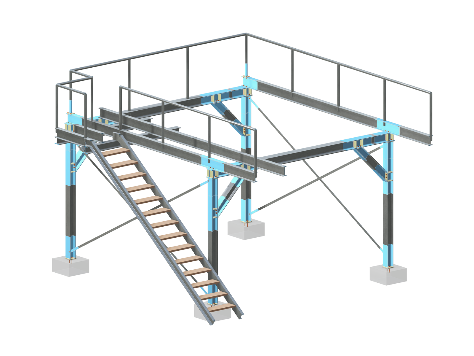 Estructura de acero con uniones de acero