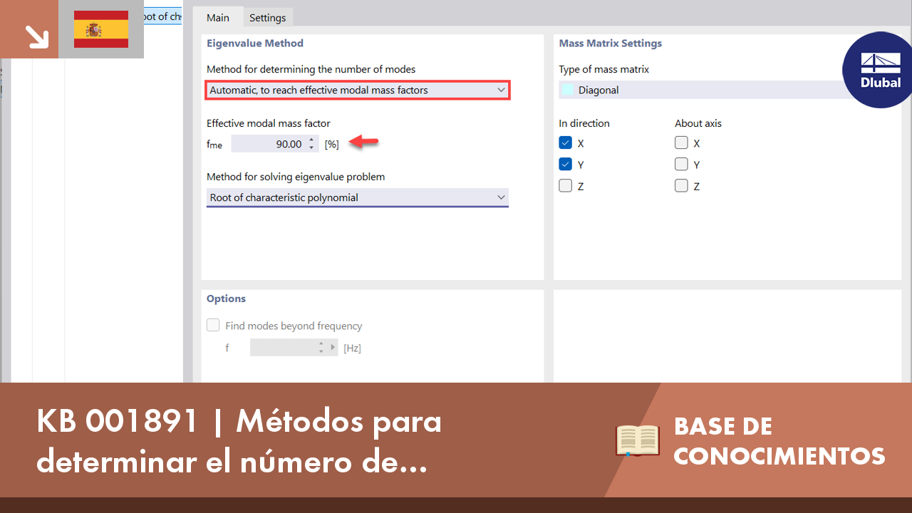 KB 001891 | Métodos para determinar el número de deformadas del modo en el complemento Análisis modal BASE DE CONOCIMIENTOS