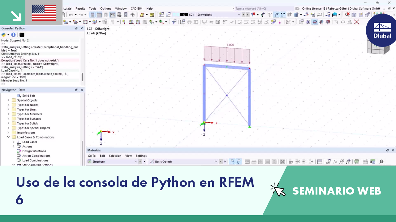 VG005034 | SEMINARIO WEB | Uso de la consola de Python en RFEM 6