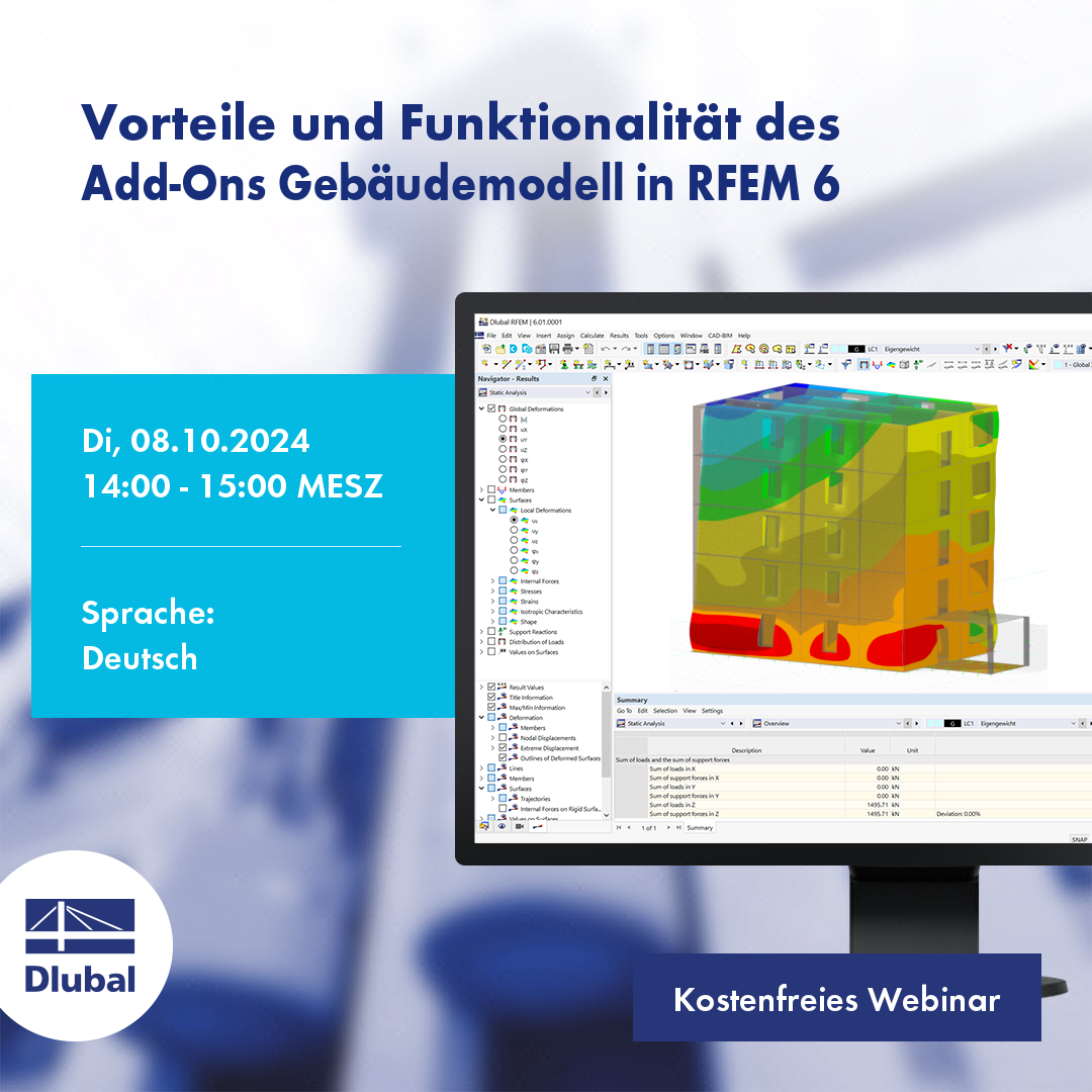 Ventajas y características del complemento Modelo de edificio en RFEM 6