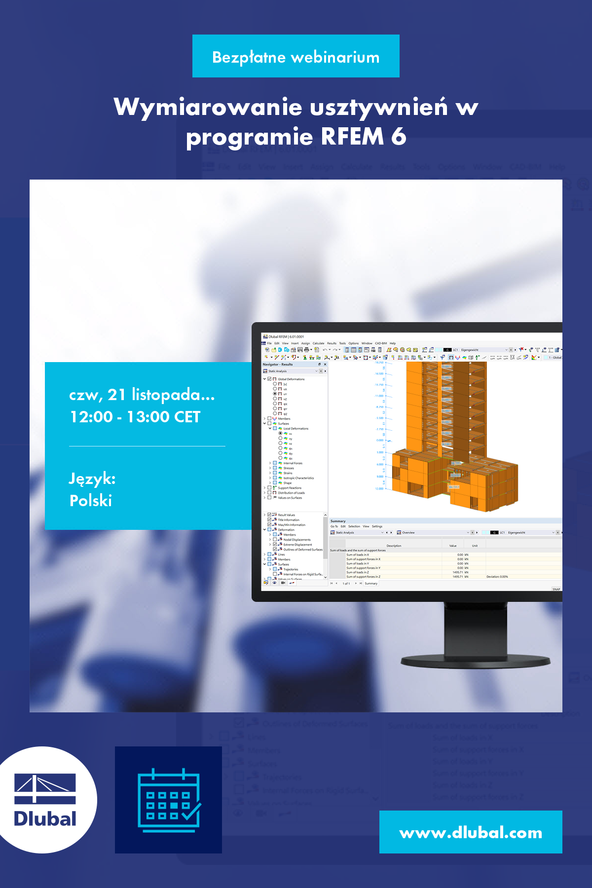 Wymiarowanie usztywnień w programie RFEM 6