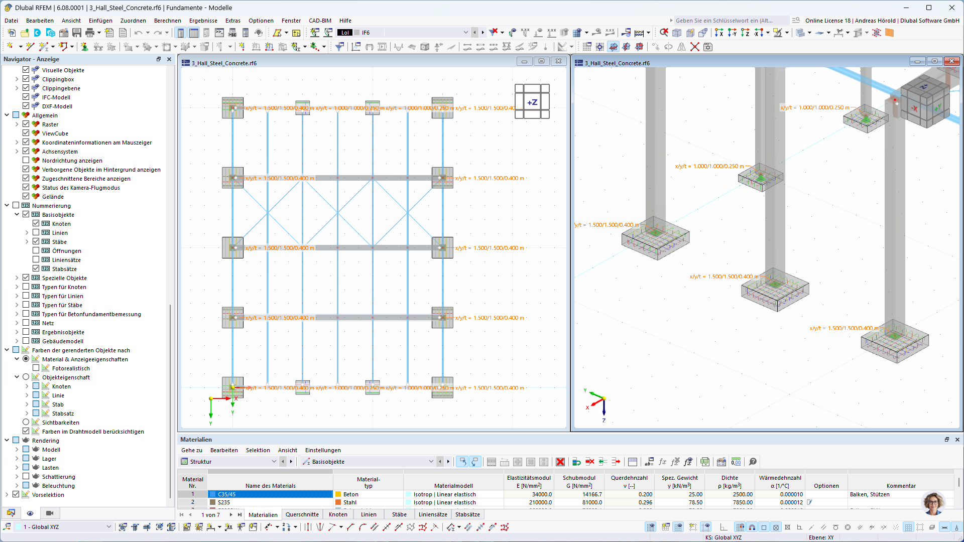 Cimentaciones de hormigón para RFEM 6