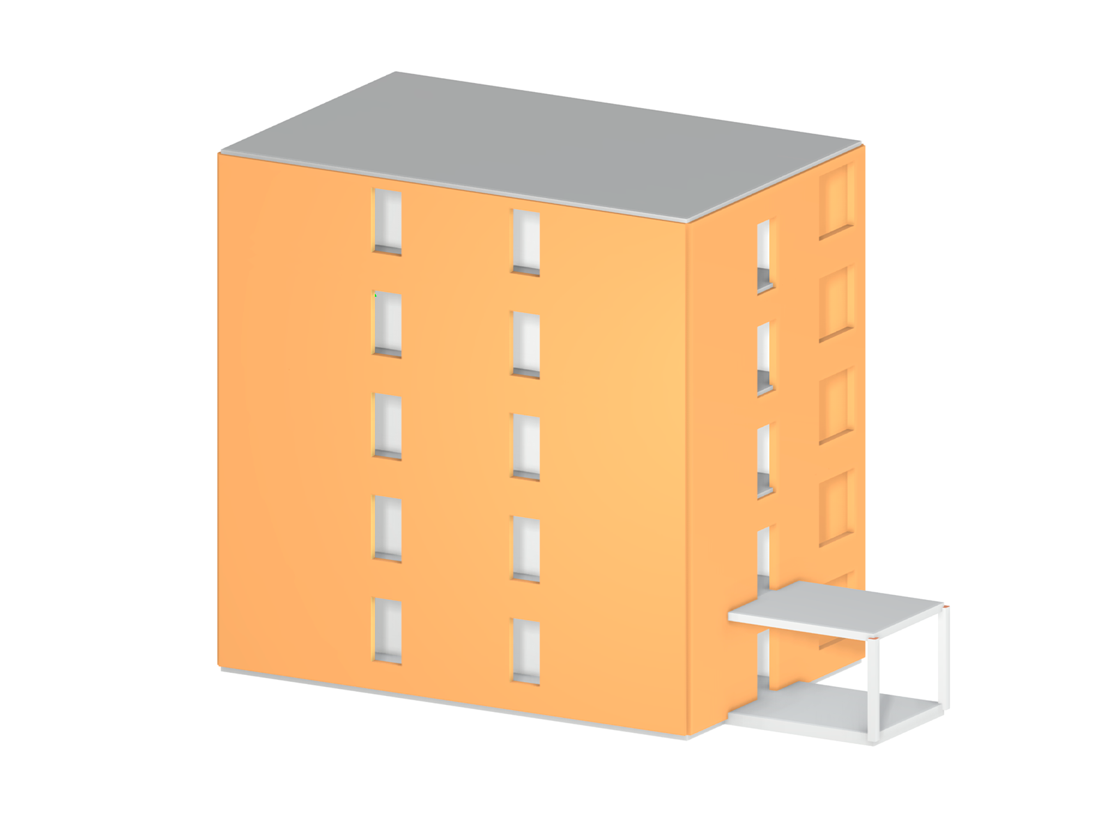 Modelo 005243 | Estructura de hormigón de varios pisos