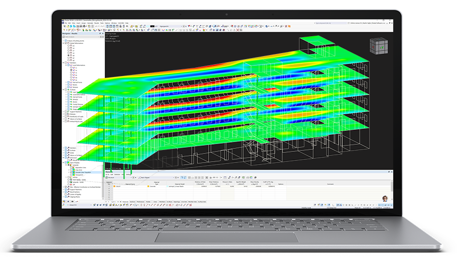 Banner de software RFEM que muestra soluciones de Análisis por Elementos Finitos.