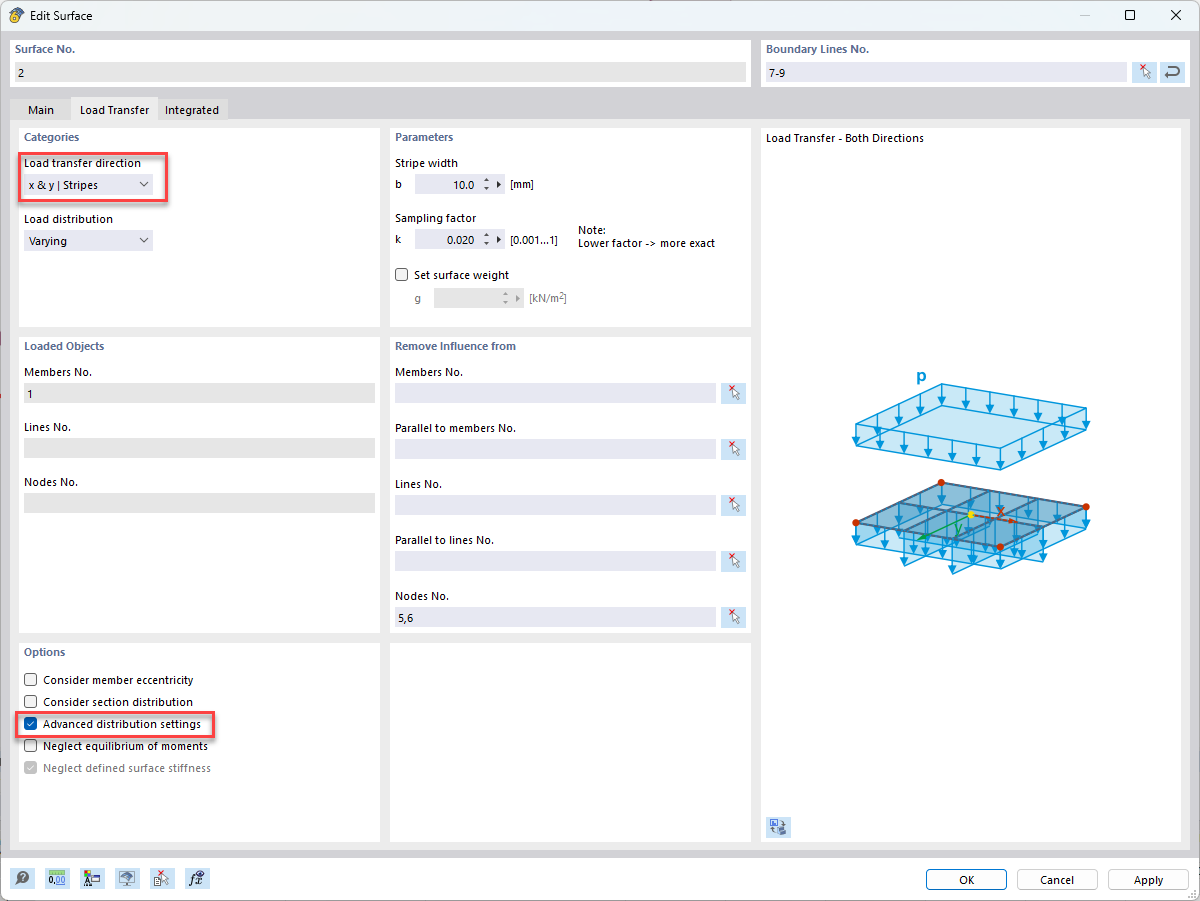 KB 001926 | Configuración avanzada de distribución en superficies de transferencia de carga