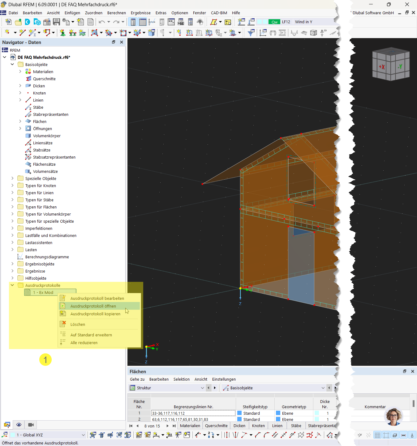 Editar impresión múltiple: abrir protocolo de impresión en el navegador de datos