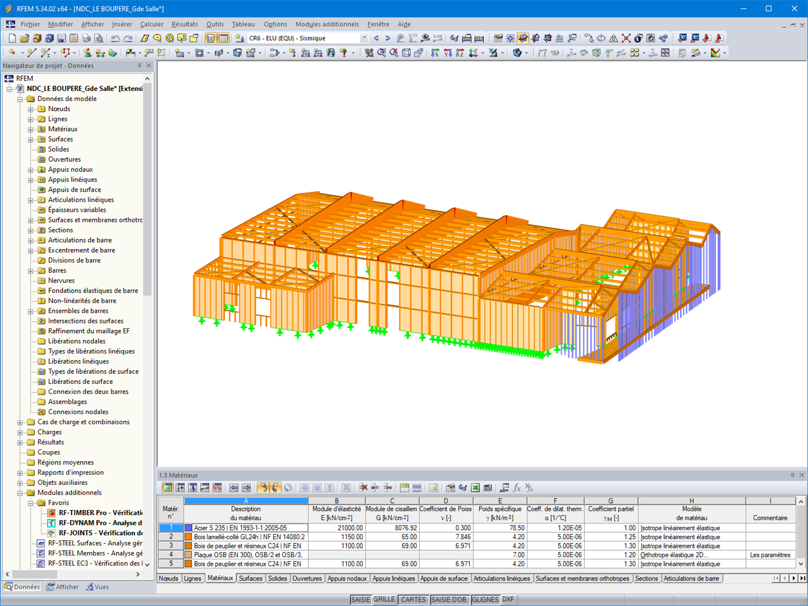 Modèle de l’extension du groupe scolaire dans RFEM 5