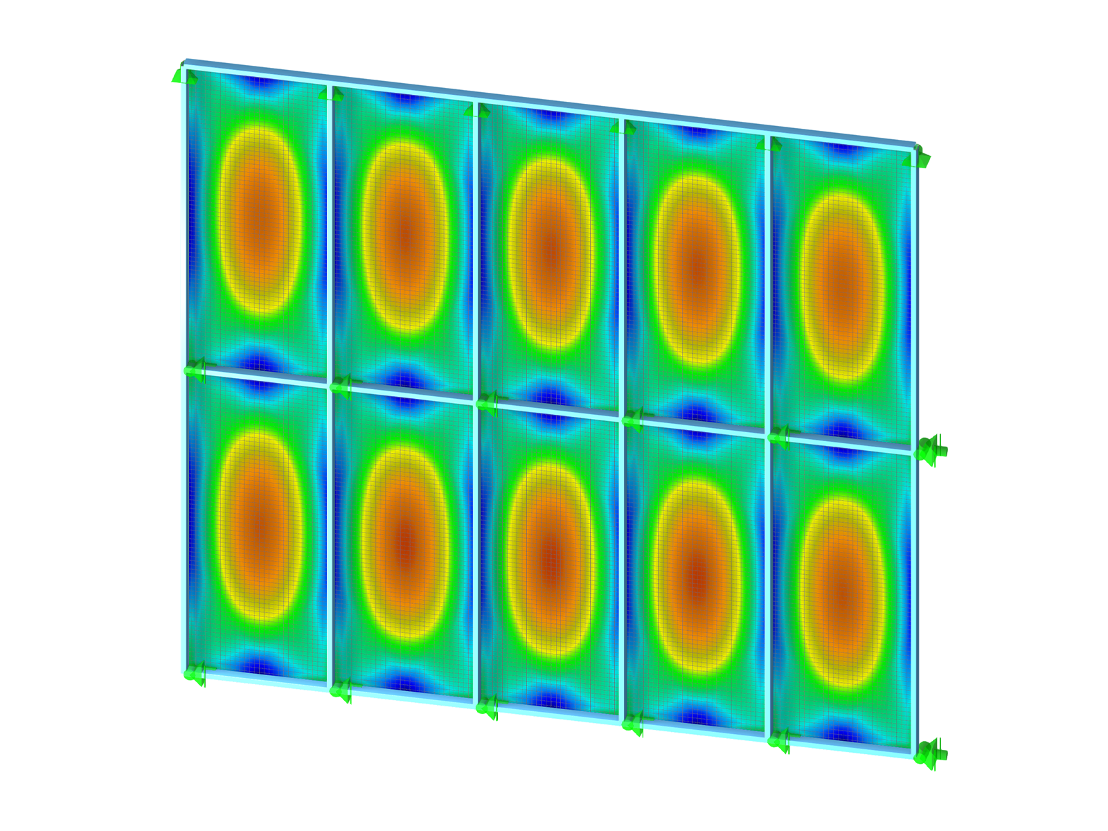 Modelo de fachada de vidrio en RFEM 6