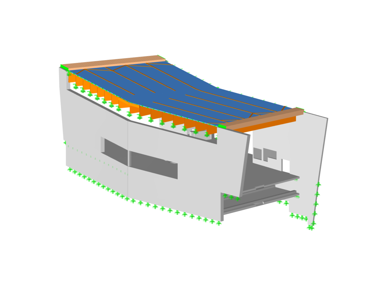 Modelo de estación de telecabina diseñado para resistir cargas de viento y nieve