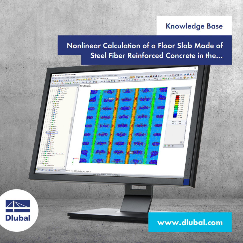 Nichtlineare Berechnung einer Bodenplatte aus Stahlfaserbeton im Grenzzustand der Tragfähigkeit mit RFEM