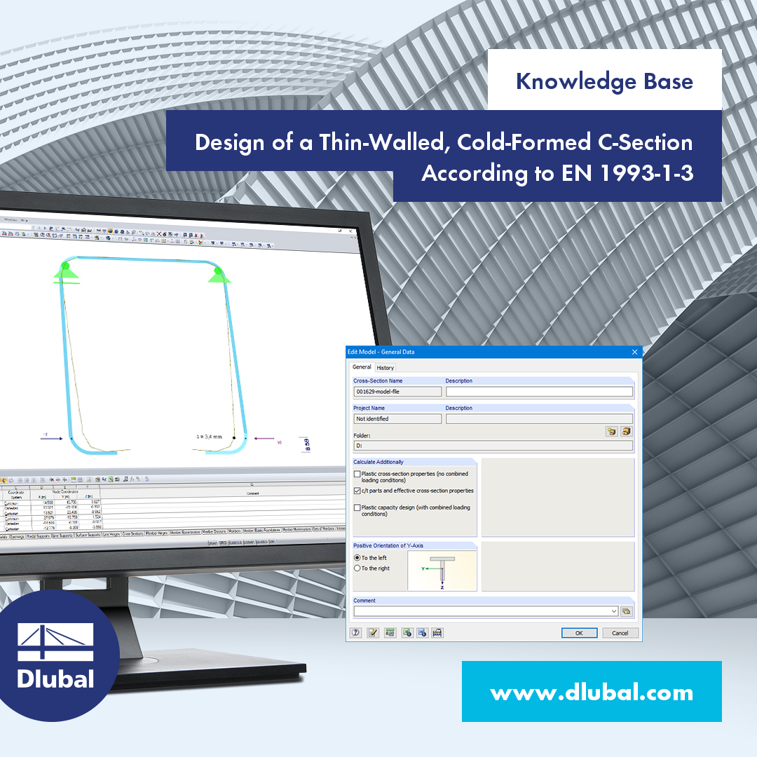 Nachweis eines dünnwandigen, kaltgeformten C-Profils nach EN 1993-1-3