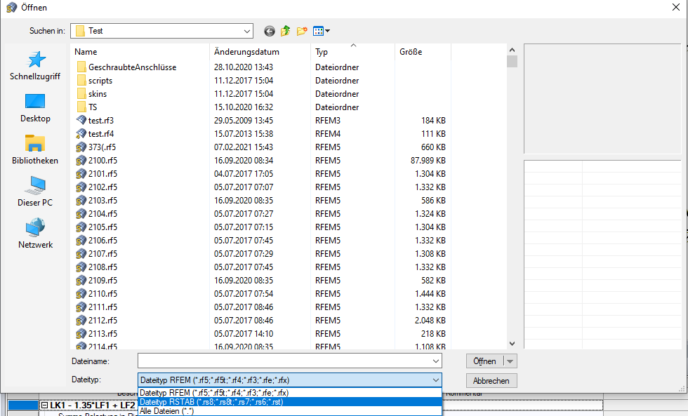 RSTAB-Datei in RFEM öffnen