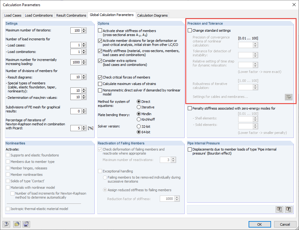 Precision Settings