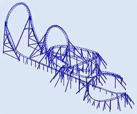 Logiciel de calcul de structure RSTAB | Montagnes russes dans le parc souterrain Romon, Ningbo, Chine