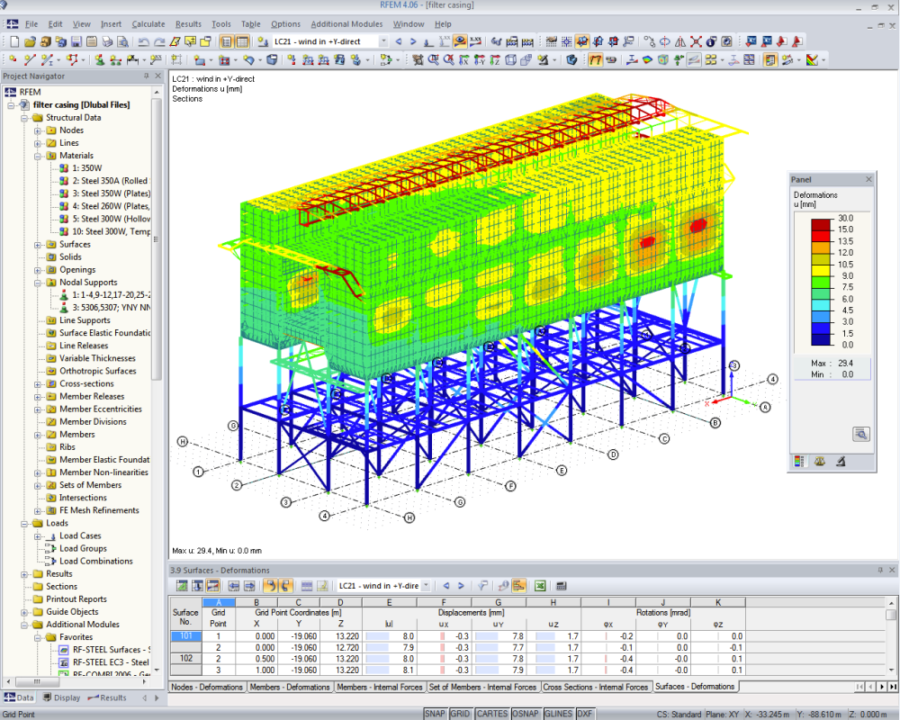 Installation de filtres de dépoussiérage de la centrale de Medupi, Afrique du Sud | Conçu avec RFEM par le Prof. Schmidt & Partner, Essen, Allemagne | www.p-s-p.de