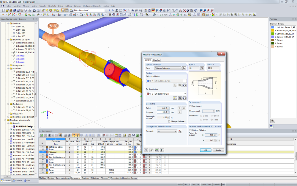 Modification du réducteur dans RFEM