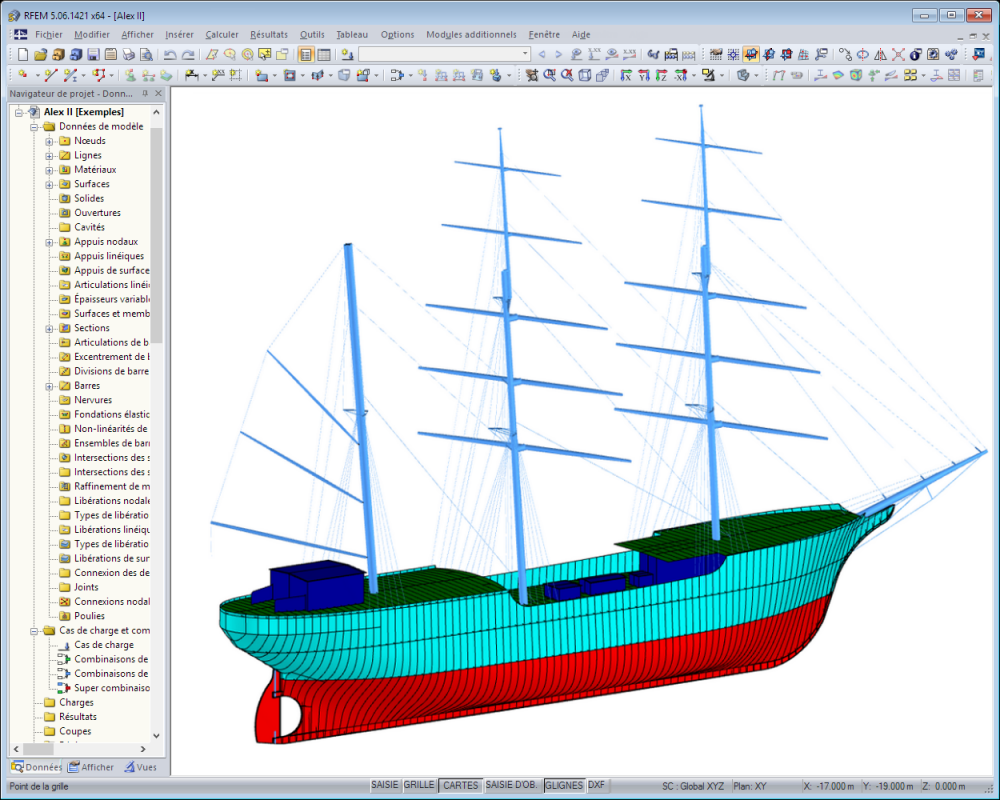 Nouveau voilier «Alexander von Humboldt II» | Conçu avec RFEM par Marine Engineering Wollert GmbH, Arnis